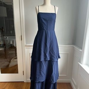 Rich navy crisp size medium calypso ruffle dress